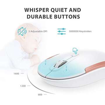 iClever GK08 Wireless Keyboard and Mouse - Rechargeable Wireless Keyboard Ergonomic Full Size Design with Number Pad, 2.4G Stable Connection Slim White Keyboard and Mouse for Windows, Mac OS Computer