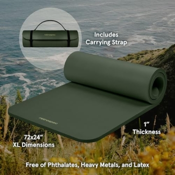 Retrospec Solana Yoga Mat 1" Thick Non Slip Exercise Mat