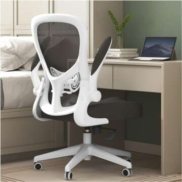 Hbada Office Chair Ergonomic Desk Chair, Office Desk Chairs with PU Silent Wheels, Breathable Mesh C...