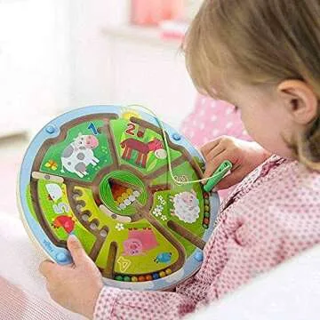 HABA Number Maze Magnetic Game STEM Toy Encourages Color Recognition, Fine Motor & Counting