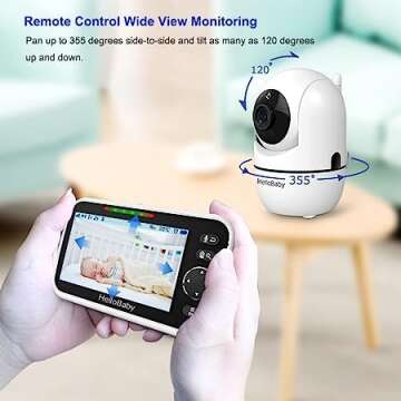 HelloBaby 5’’ Baby Monitor with Two Cameras and Long Battery