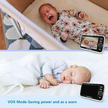 HelloBaby 5’’ Baby Monitor with Two Cameras and Long Battery