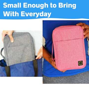 Sunny Streak Journal Supplies Storage Case (Gray - Medium) - Custom Travel Organizer Holder for A5 Planner, Pens, Journal Supplies and Accessories (Case Only - Supplies Not Included)