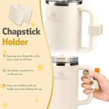 Set of 3 Pcs Accessories Compatible With Stanley Cup 40oz 30oz Quencher H2.0 Tumbler, Includes Ring Holder, Chapstick Holder and Key Holder for Stanley Cup Accessories 40 oz Clip-On Handle Attachments