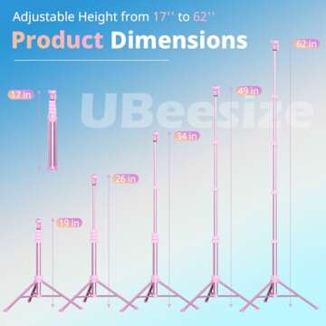 UBeesize 62" Phone Tripod & Selfie Stick, Camera Tripod Stand with Wireless Remote and Phone Holder,...