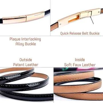 Women's Adjustable Leather Belt - Stylish & Versatile