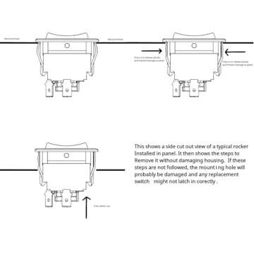 IndusTec Wired 20 AMP 12V DC Motor Polarity Reversing Rocker Maintained Latch Switch