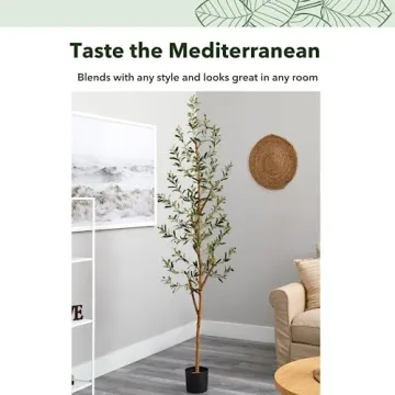 82” Olive Artificial Silk Tree by Nearly Natural - Realistic Decor
