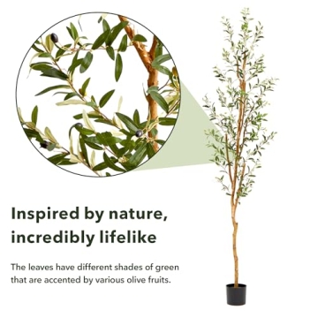 82” Olive Artificial Silk Tree by Nearly Natural - Realistic Decor