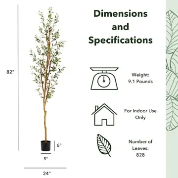 82” Olive Artificial Silk Tree by Nearly Natural - Realistic Decor