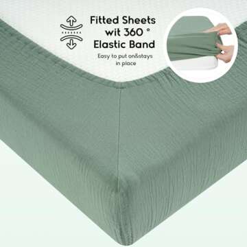 Yoofoss Muslin Crib Sheets 100% Cotton 2-Pack Baby Crib