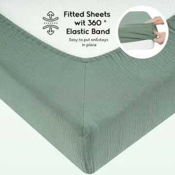 Yoofoss Muslin Crib Sheets 100% Cotton 2-Pack Baby Crib