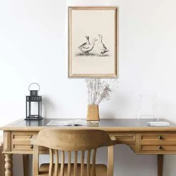 Vintage Duck Wall Art Prints Minimalist Abstract Animal Picture for Wall Decor Antique Vintage Painting Farmhouse Wall Decor Country Farm Animal Artwork for Living Room Kitchen Decor -16x24inch Poster