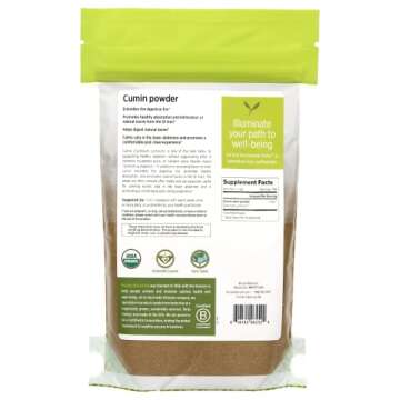 Banyan Botanicals Cumin Powder - Certified Organic, 1/2 lb - Cuminum cyminum - Common cooking spice ...