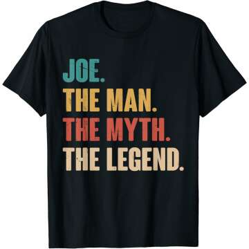 Joe The Man The Myth The Legend Retro Gift Tee for Joe
