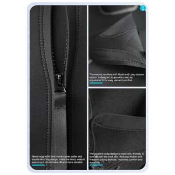 Hevto Women's 3/2mm Full Body Wetsuit for Cold Water