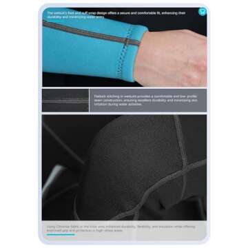 Hevto Women's 3/2mm Full Body Wetsuit for Cold Water