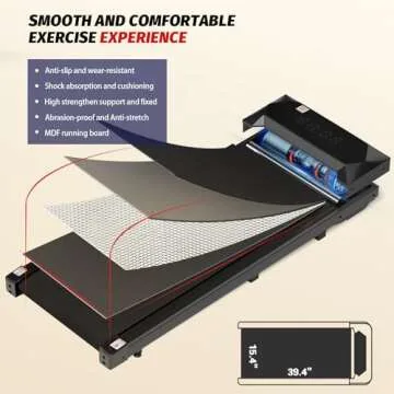 DBT Walking Pad Treadmill Under Desk, Portable Walking Treadmill 220lb Weight Capacity, Under Desk Treadmill with Remote Control LED Display, Jogging Machine Home/Office, Black