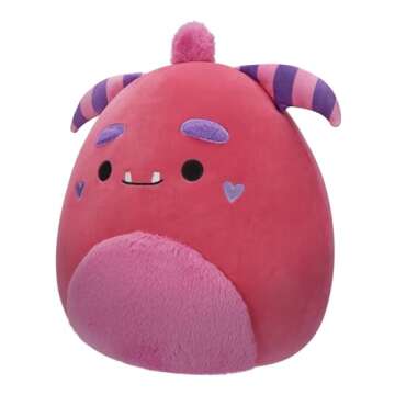 Squishmallows Original 14-Inch Mont Pink Monster with Fuzzy Belly and Heart Cheeks - Official Jazwar...