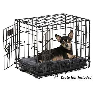 Midwest Quiet Time Bolster Gray Dog Bed, 18" L X 12" W, XX-Small