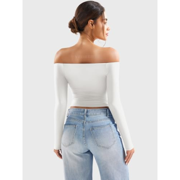YEOREO Sophie Off Shoulder Long Sleeve Shirt for Women