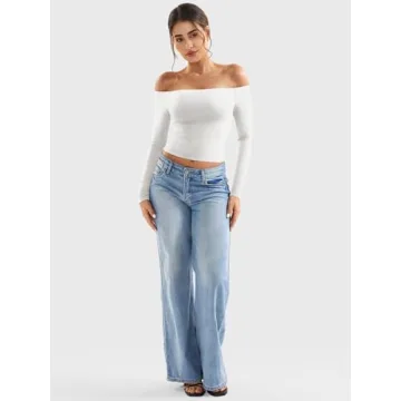 YEOREO Sophie Off Shoulder Long Sleeve Shirt for Women