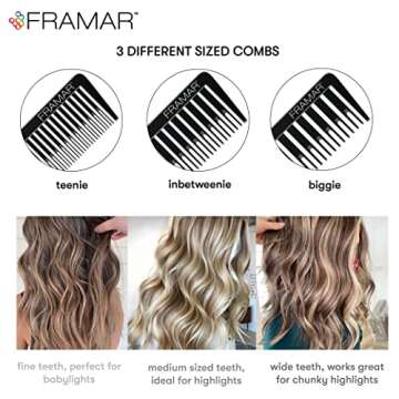 Framar Dreamweaver Highlight Comb Set – Combs for Hair Stylist, Highlighting Comb, Hair Dye Comb, ...