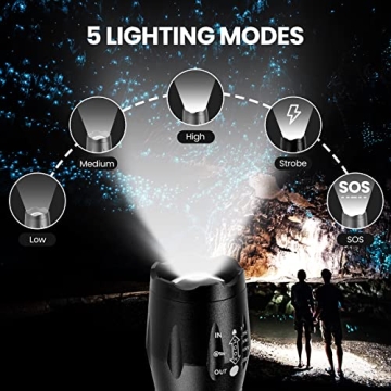 BINWO Flashlight 4-Pack Powerful Waterproof LED Flashlights