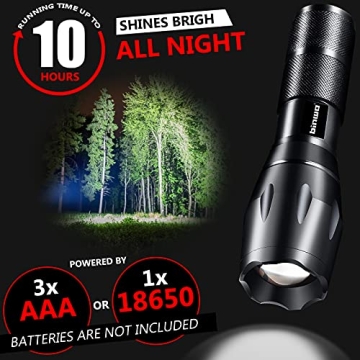 BINWO Flashlight 4-Pack Powerful Waterproof LED Flashlights