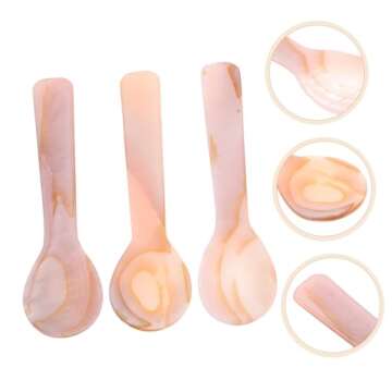 MAGICLULU 3pcs Egg Spoon Food Serving Spoon Smoothie Spoon Meal Spoon Food Spoon Breakfast Spoon Tasting Spoon Soup Spoon Porridge Spoon Espresso Spoon Jam Spoon Tableware Child Shell Caviar