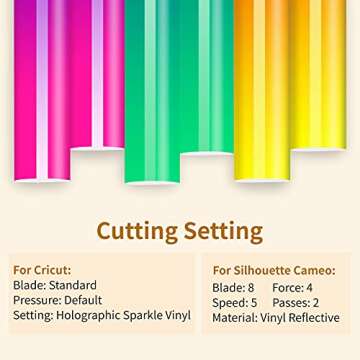 HTVRONT Color Changing Vinyl - 8 Pack Permanent Adhesive