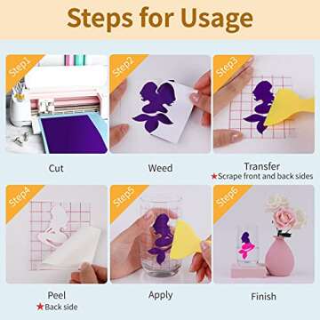 HTVRONT Color Changing Vinyl - 8 Pack Permanent Adhesive