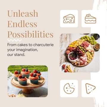 Homesphere Acacia Wood Cake Stand with Lid for Desserts and Charcuterie