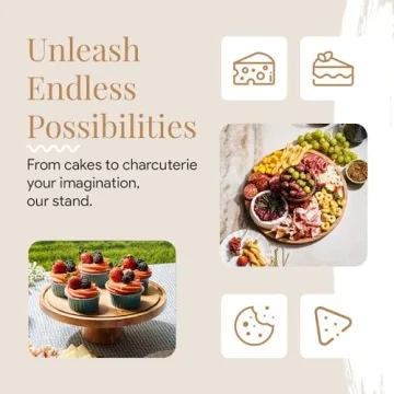 Homesphere Acacia Wood Cake Stand with Lid for Desserts and Charcuterie