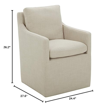 Stone & Beam Vivianne Modern Upholstered Dining Chair with Casters