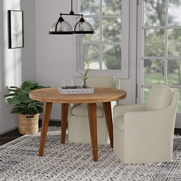 Stone & Beam Vivianne Modern Upholstered Dining Chair with Casters