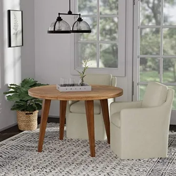 Stone & Beam Vivianne Modern Upholstered Dining Chair with Casters