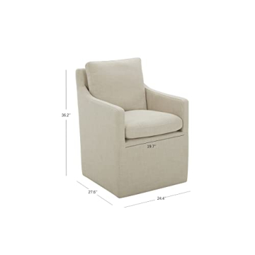 Stone & Beam Vivianne Modern Upholstered Dining Chair with Casters