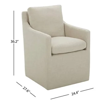 Stone & Beam Vivianne Modern Upholstered Dining Chair with Casters