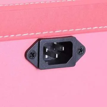 BYOOTIQUE Pink Rolling Makeup Case Trolley Lockable with Mirror Light Pro Large Cosmetic for Artists Hair Stylist Barber Organized