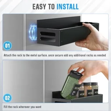 4-Pack Magnetic Spice Rack with Detachable acrylic front - Ultimate Organization Solution