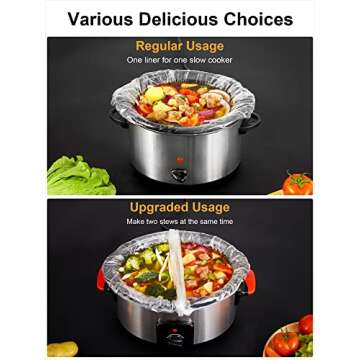 SMARTAKE Slow Cooker Liners, Large Size 13"x 21" Disposable Cooking Bags, Fit 3QT to 8QT for Slow Cooker, Cooking Trays, Suitable for Oval & Round Pots, 30 Liners