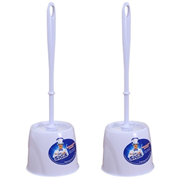 MR.SIGA Toilet Bowl Brush and Caddy Set - Pack of 2, Durable & Space-Saving