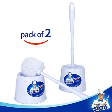 MR.SIGA Toilet Bowl Brush and Caddy Set - Pack of 2