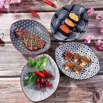 Boat-Shaped Plates - Nautical Ceramic Dish Set