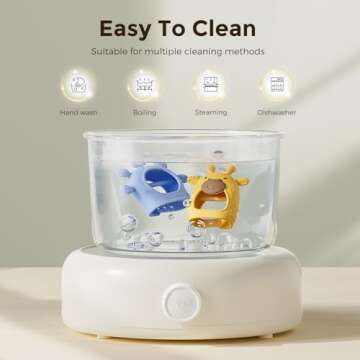 Momcozy Baby Teether Toys | Baby Teething Toys | Baby Teething Relief | Food Grade Silicone Teether Baby Toys | Baby Teether 0-6 Months | Teething Toy 6-12 Months | Baby Essential | Yellow