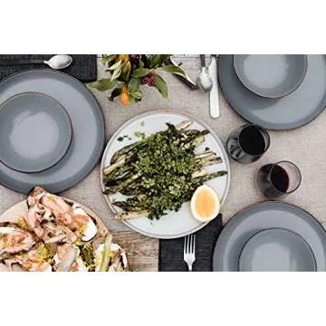 Barebones Enamel Bowl Set - Dish Set of 2 Bowls - Enamelware Set for Camping and Everyday Use (Slate Gray)
