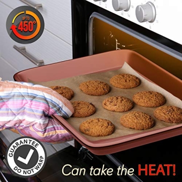 NutriChef Nonstick Baking Sheets - Perfect for Cookies & More