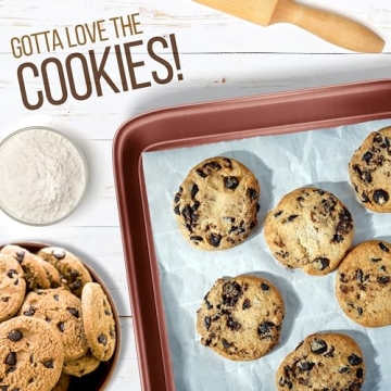 NutriChef Nonstick Baking Sheets - Perfect for Cookies & More