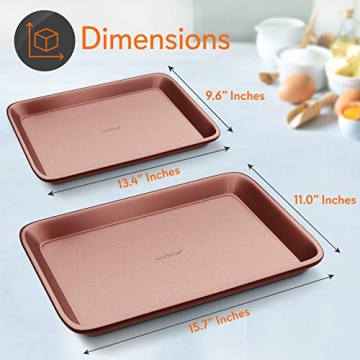 NutriChef Nonstick Baking Sheets - Perfect for Cookies & More
